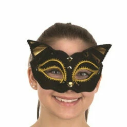 Black & Gold Velvet Cat Mask