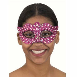 Jeweled Eye Mask - Fuchsia