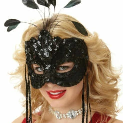After Dark Black Feather Mask