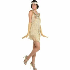 Charleston Champagne Flapper Dress